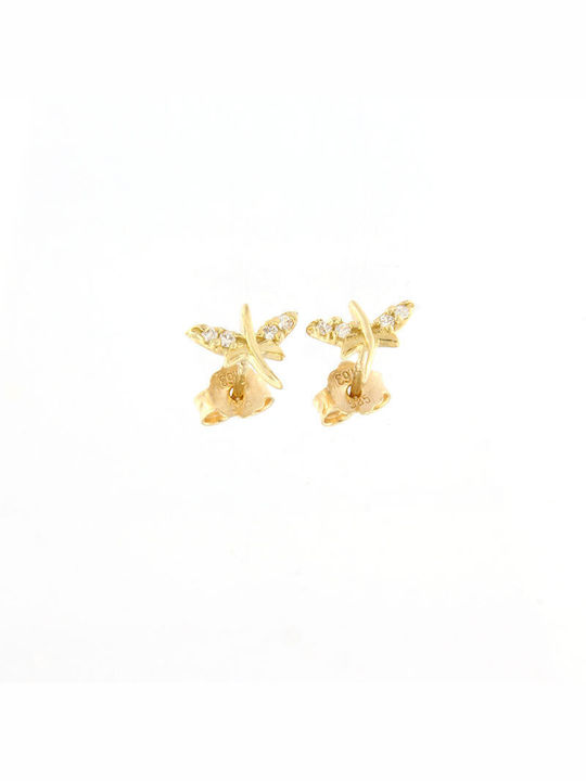 Ηώς Hypoallergenic Kids Earrings Studs with Stones made of Gold 14K