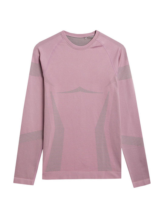 4F Bluza termica pentru femei cu maneci lungi Roz