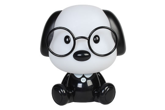 Keskor Kinder Dekorative Lampe Hund Schwarz 17x14x18.5εκ.
