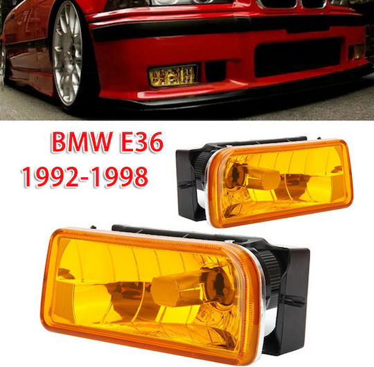 JOM Pătrat Faruri Auto BMW E36 cu Galben Iluminare 2buc