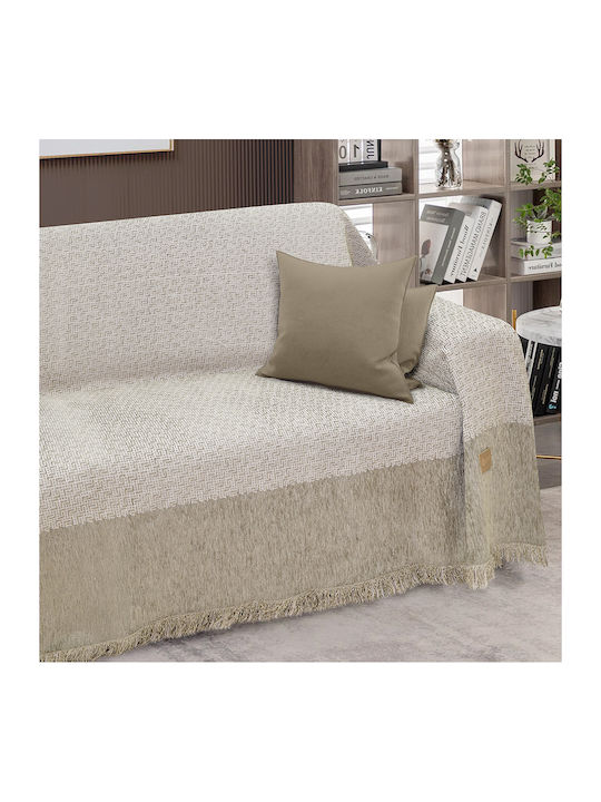Lino Home Angollo Ριχτάρι Τριθέσιου Καναπέ Chenille 180x300εκ. Winter Taupe