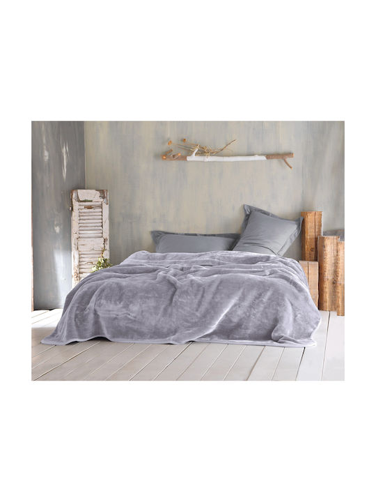 Rythmos Pătură Catifea Velour 160x220buc Argint