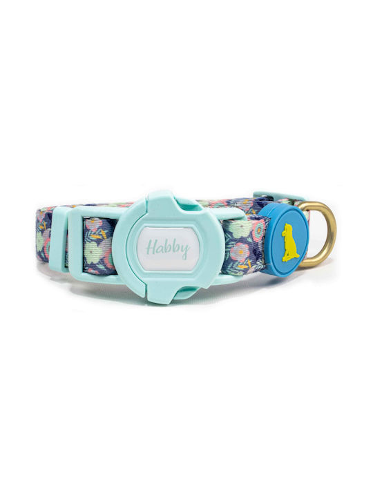 Habby Collar Flowers Κολάρο Σκύλου σε Τιρκουάζ χρώμα Large 20mm x 32 - 43cm