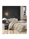 Mc Decor Duvet Cover Set Cotton Satin Queen with 2 Pillowcases 230x250 Musturd