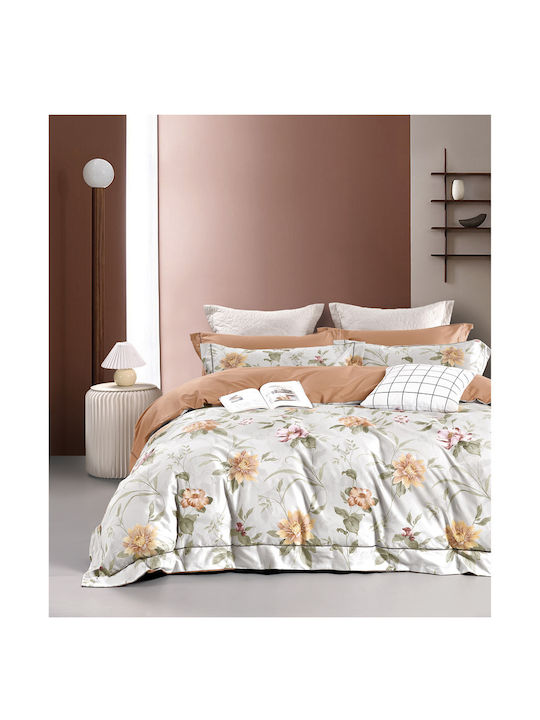 Mc Decor Duvet Cover Set Cotton Satin Queen with 2 Pillowcases 230x250 Multi