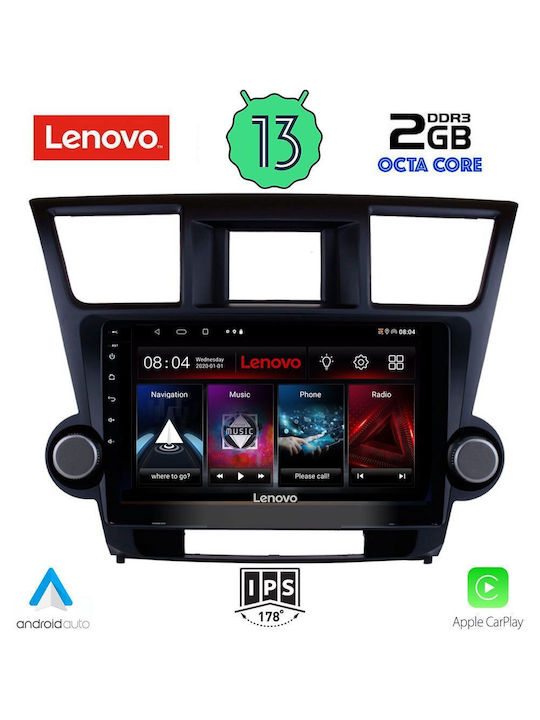 Lenovo Ηχοσύστημα Αυτοκινήτου για Toyota Highlander 2008-2015 (Bluetooth/USB/WiFi/GPS) με Οθόνη Αφής 10"