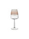 Click Set of Glasses for White and Red Wine made of Glass Gold,Pink-Purple,Transparent Glass Stemmed 430ml 6pcs