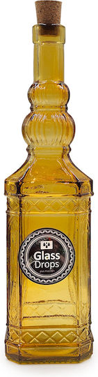 Glass Drops Μπουκάλι Νερού Γυάλινο με Φελλό Κίτρινο 700ml Glass Drops Μπουκάλι Νερού Γυάλινο με Φελλό Κίτρινο 700ml