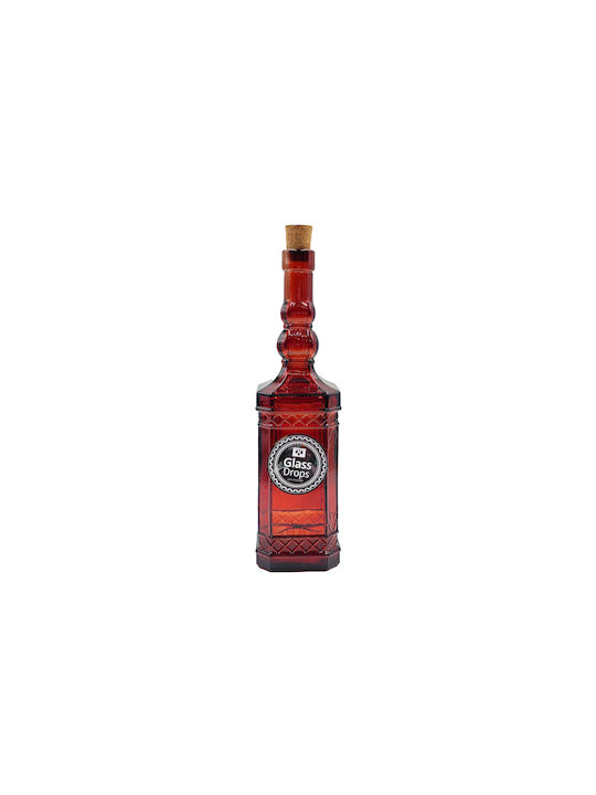 Glass Drops Bottle Water Glass with Cork Orange 500ml
