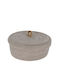 Kaemingk Decorative Basket Wicker with Lid & Handles Gray 16x16x16cm