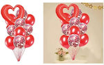 Set of 11 Balloons Latex Red Valentine's Day Party