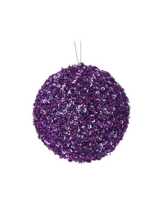 Ornament suspendat Glob Plastic Violet 8buc Set 24buc