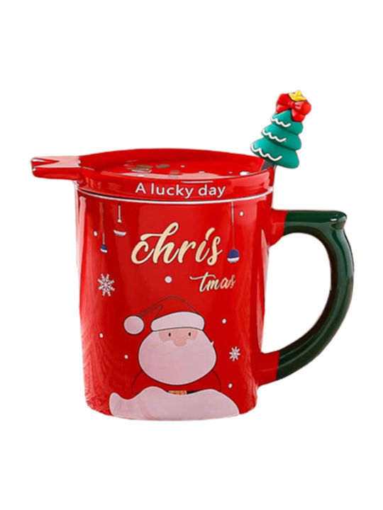 Etoile Christmas Mug Ceramic Red