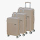Bartuggi Travel Suitcases Hard Gold with 4 Wheels Set 3pcs