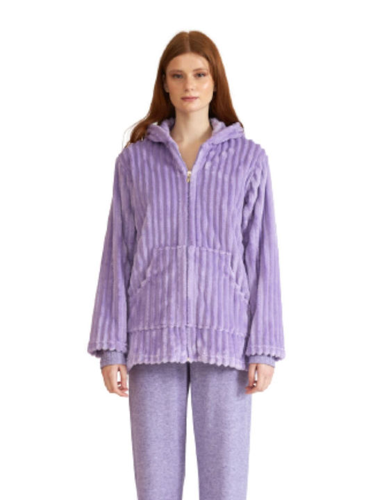 Harmony Winter Women's Fleece Robe Lilac