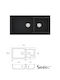Sanitec Ultra Granite 803 03-05-09800 Drop-In Chiuvetă Stânga din Granit Sintetic L98xW50cm Negru