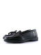 Leather Women's Loafers in Black Color