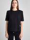 SugarFree Women's Blouse Cotton Short Sleeve Black