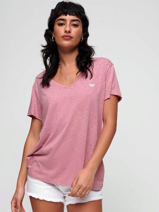 Superdry Studios Slub Women's T-shirt Pink