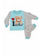 Supermini Set Top & Bottom Kids Cotton Pyjamas Light Blue