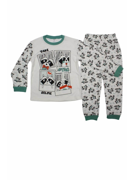 Supermini Set Top & Bottom Kids Cotton Pyjamas Green