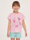 Muydemi Set Top & Bottom Kids Summer Pyjamas Pink