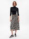 GAP Midi Envelope Skirt Floral in Black color