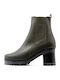Leather Women's Chelsea Ankle Boots Khaki