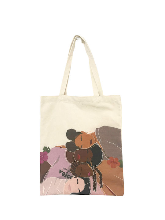 Friends Βαμβακερή Τσάντα για Ψώνια σε Μπεζ χρώμα