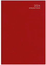 adBook Simple Agenda Red 2024 17x25cm