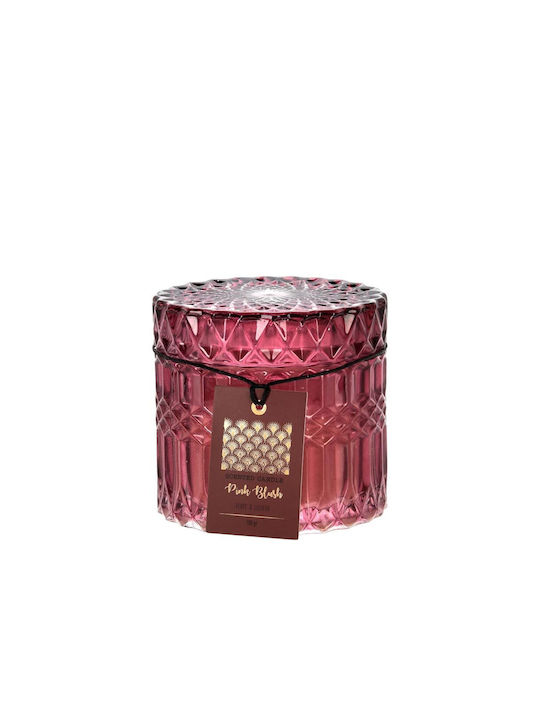 Christmas Glass Purple Candle 9x9cm