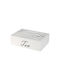 Box for Tea with Lid Wooden White 16.5x7x24cm