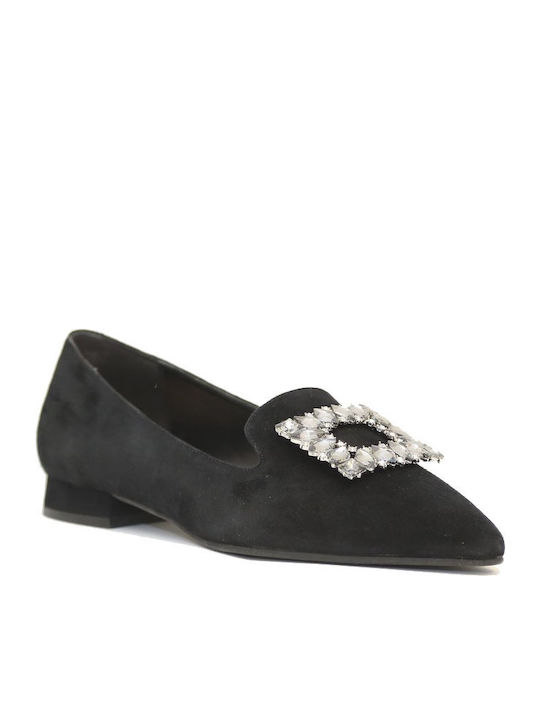Wildleder Damen Ballerinas Spitz zulaufend in Schwarz Farbe
