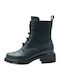 Leather Women's Ankle Boots Green