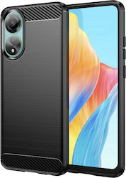 Techsuit Carbon Umschlag Rückseite Silikon Schwarz (Oppo A78 4G) KF2314825