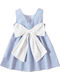 Kinderkleid Ärmellos Gestreift Hellblau