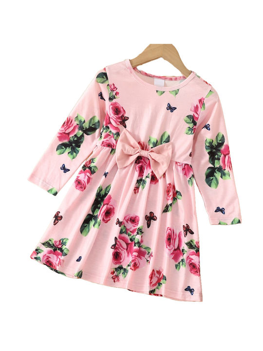 TakTakBaby Rochie pentru Copii Floral Mânecă lungă Roz