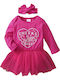 Children's Dress Long Sleeve Tulle Set with Accessories Fuchsia