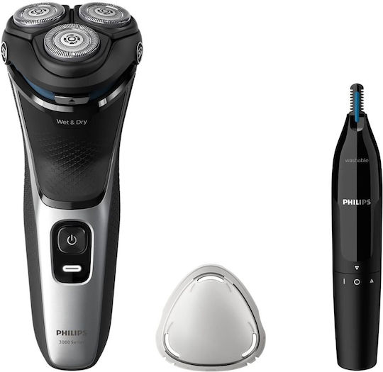 Philips Series 3000 S3143/02 Περιστρεφόμενη Ξυριστική Μηχανή Προσώπου Επαναφορτιζόμενη