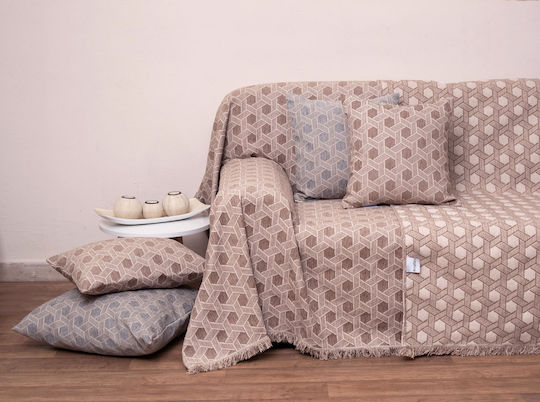 Anna Riska 1450 Ριχτάρι Πολυθρόνας Δύο 'Οψεων Chenille 180x150εκ. Linen