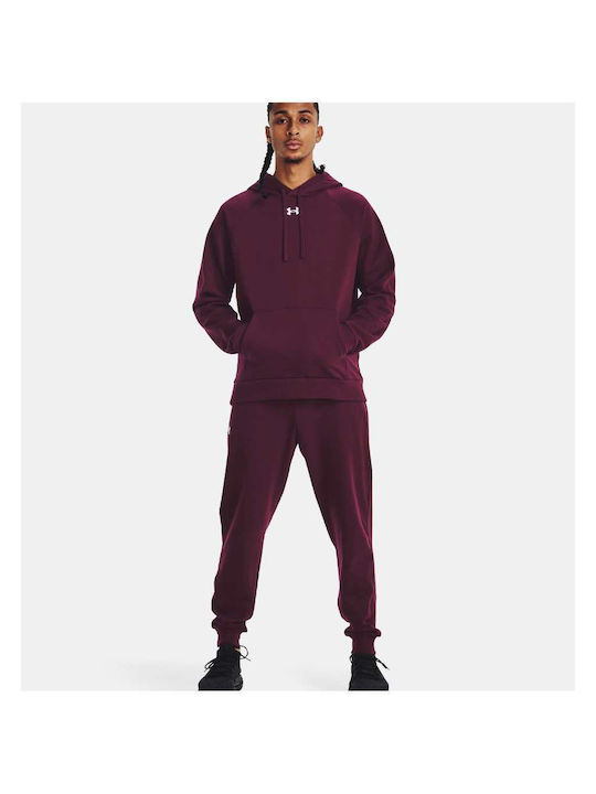 Under Armour Παντελόνι Φόρμας με Λάστιχο Fleece Μπορντό