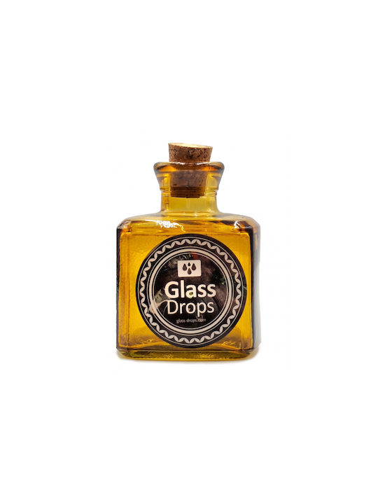 Glass Drops Μπουκάλι Νερού Γυάλινο με Φελλό Κίτρινο 200ml