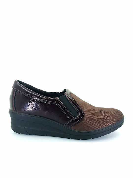 Imac Imac Damen Slip-Ons Leder Burgundisch