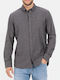 Camel Active Men's Shirt Long Sleeve Flannel Gray