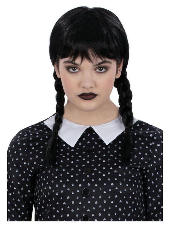 Kids Carnival Costume Gothic School Girl Plait Wig