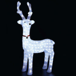 Aca Осветен Пластмасов Бял Таралеж Standing Reindeer