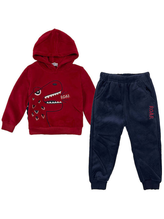 Ustyle Kids Sweatpants Set Red 2pcs