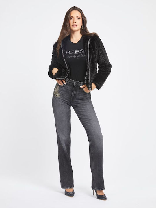 Theoline Women's Long Fur Black