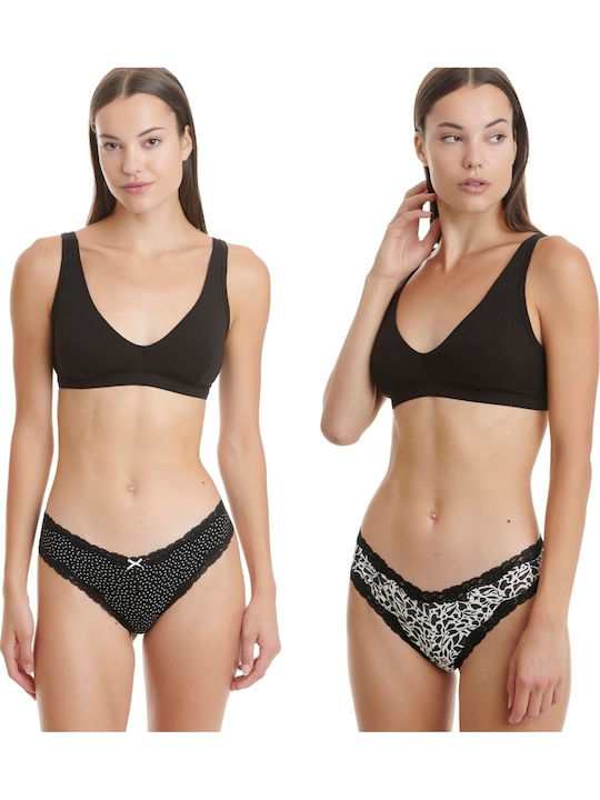 Bamboo Damen Slip 2Pack Schwarz