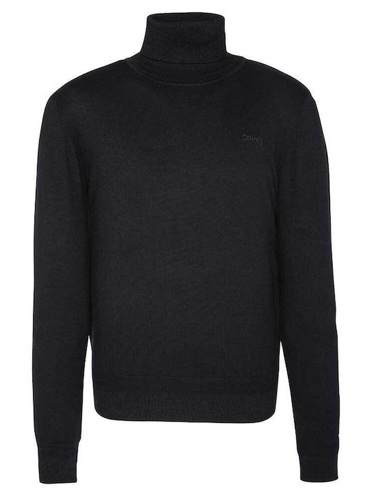 Schott Men's Long Sleeve Sweater Turtleneck Black